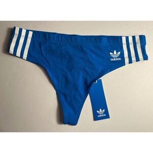 Adidas Original Woman's‎ Blue 3 Stripe Wildside Thong Trefoil Logo Size Large